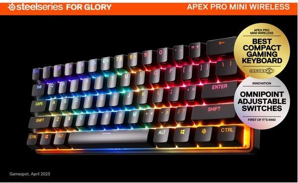 SteelSeries Apex Pro Mini Mechanical Gaming Keyboard Black - Wireless
