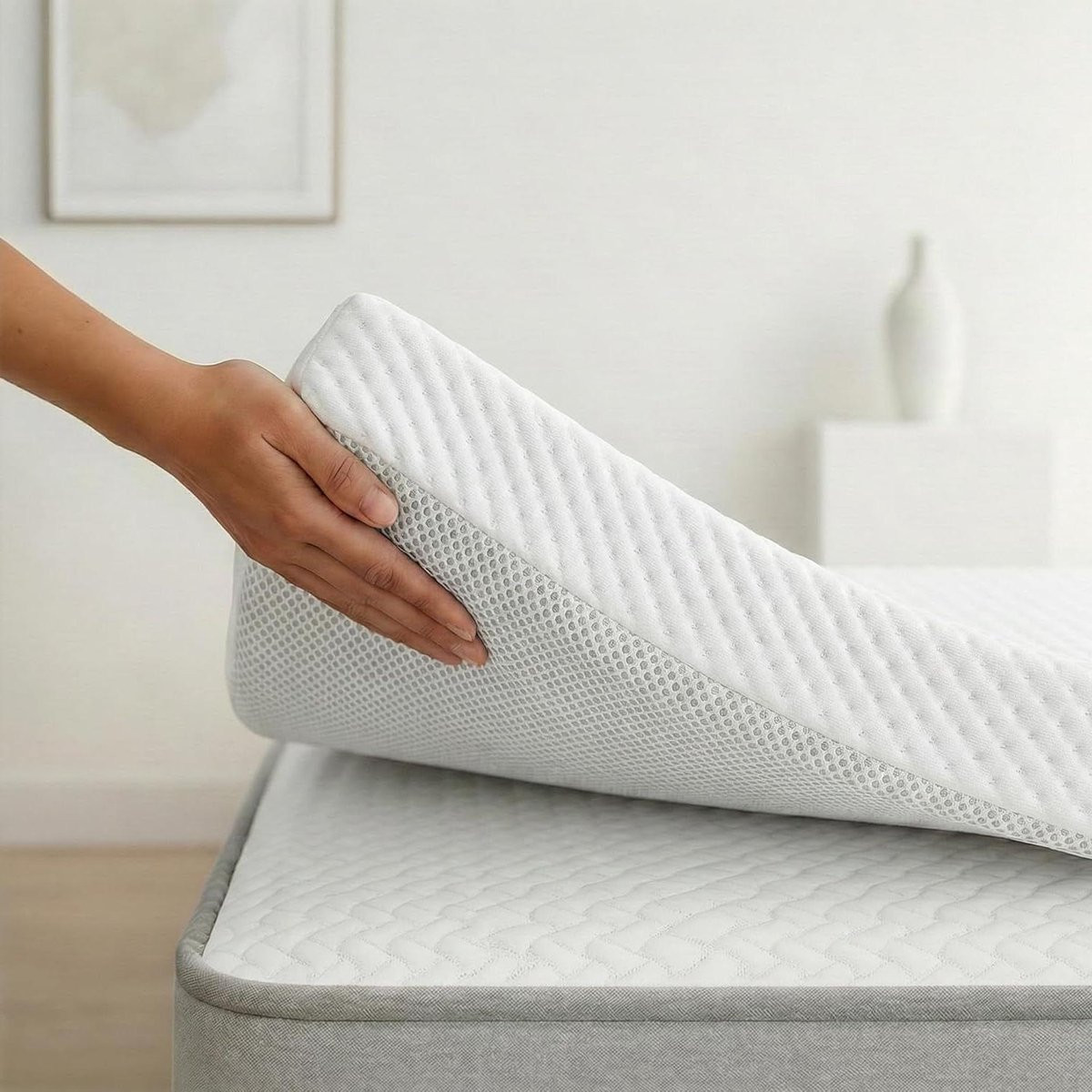 Matrastopper Traagschuim Beige 180x200 cm