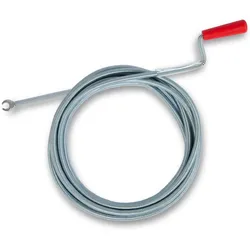 EBERTH Rohrreinigungsspirale 5m, Ø 9mm, für Rohre ab Ø 40mm, mit krallenförmigem Bohrkopf, Abflussreiniger für WC und Abflüsse gegen Verstopfungen