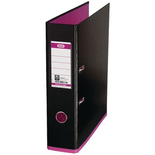Elba Ordner myColour, Rückenbreite: 80 mm, schwarz/pink
