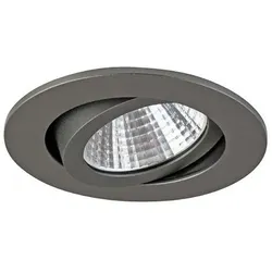 Brumberg LED Einbaustrahler, IP20, rund, Ø 8.2cm, Plug&Play 350mA, 7W 2700K 740lm 38°, schwenkbar 30°, Titan matt BRUM-12261643