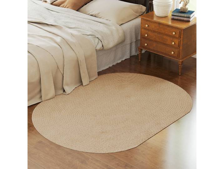 HOMCOM Tapis Beige 170x120cm Lavable Style Rustique Salon