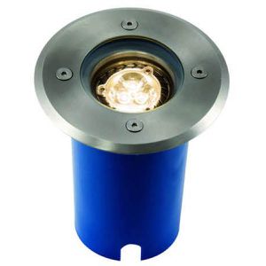 Heitronic Wegeleuchte Potsdam, silber, mit 230 V Netzstrom , Bodeneinbauleuchte, GU10-Fassung, IP67 wasserdicht, Ø 11 cm