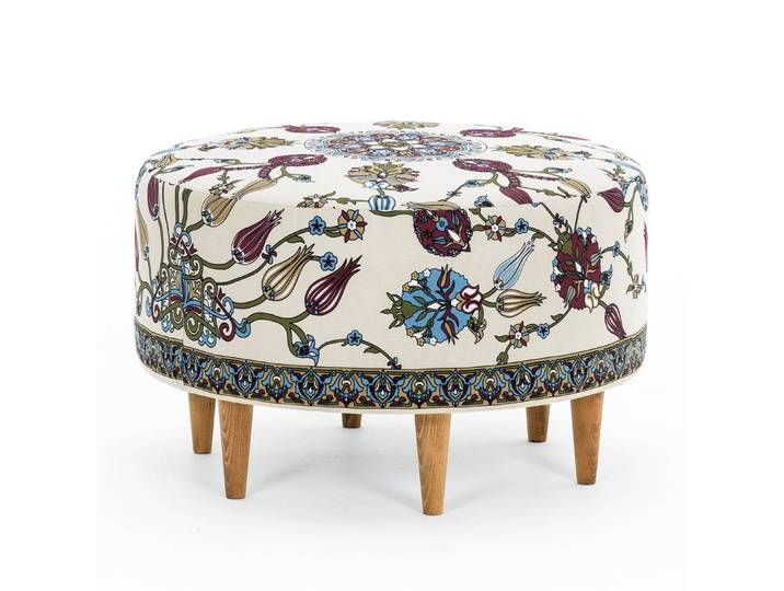 Pouf en bois Rimini - 65 x 65 x 40 cm - Blanc
