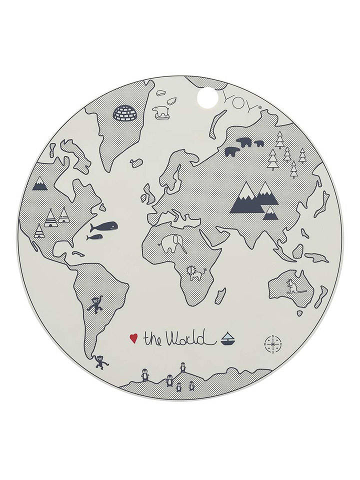 OYOY mini Tischset "The World" in Grau - Ø 39 cm - onesize