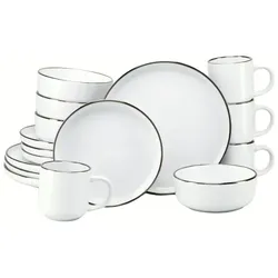 CreaTable Nordic Festive Weiss Kombiservice 16-tlg Steinzeug