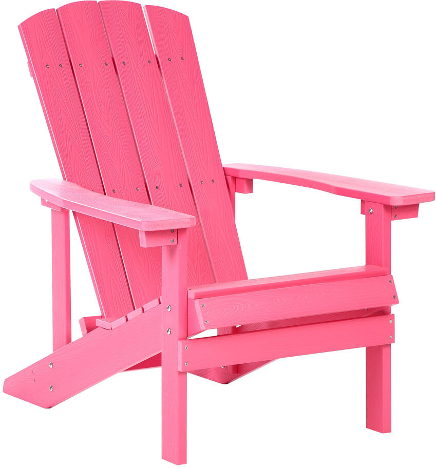 Beliani Adirondack Plastic Adirondack Chair Pink 88cm H X 76cm W X 89cm D