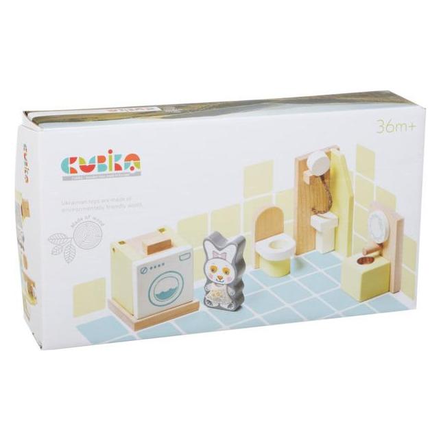 Cubika Puppenhausmöbel aus Holz Badezimmer (14155744)