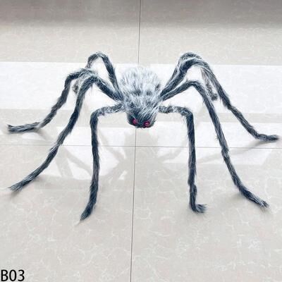 Inspired Living Giant Halloween Spider Plush Haunted House Prop 3