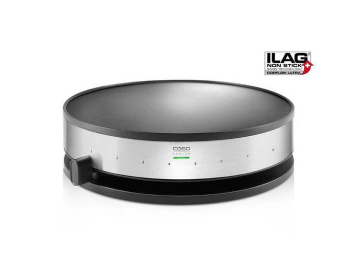 CASO Crêpesmaker Crêpe Maker CM1300 , silber (silberfarben, schwarz), H:10cm Ø:33cm, Crepesmaker, Crêpesmaker