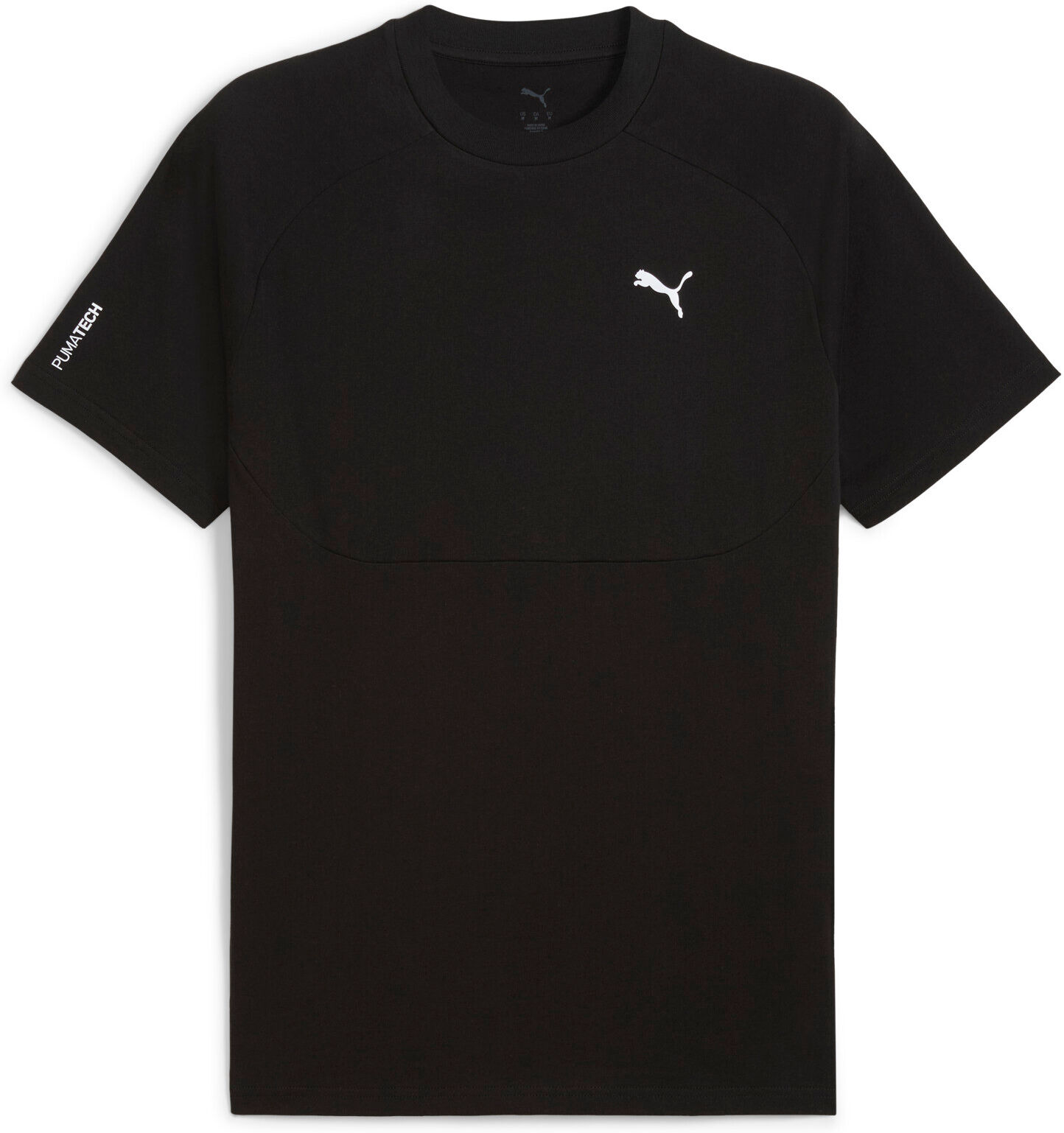 T-Shirt PUMA "TECH TEE", Herren, Gr. M, schwarz (puma schwarz), Jersey, Obermaterial: 100% Baumwolle, unifarben, regular fit normal, Rundhals, Shirts T-Shirt, mit Raglanärmeln, extra langer Ärmelschnitt, für Sport und Outdoor puma schwarz M