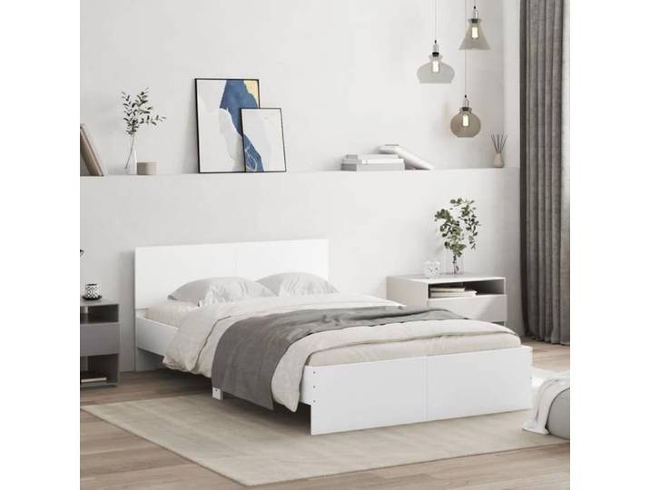CHIC Lit adulte 2 places - 120x200 cm Structure/Cadre de lit blanc 120x200 cm #Sara22758