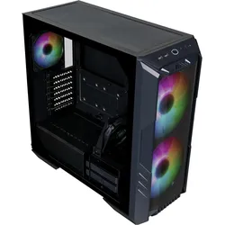 Cooler Master HAF 500, Midi-Tower, ARGB, Tempered Glass (ATX, E-ATX, mATX, Mini-ITX), PC Gehäuse, Schwarz