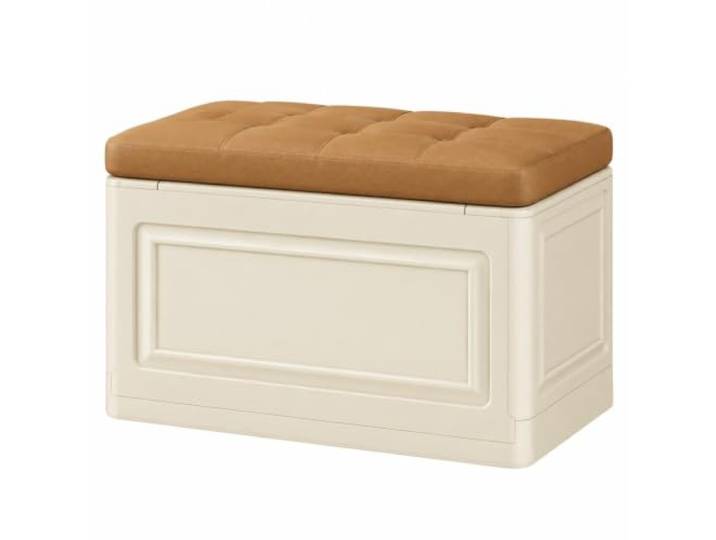 WSJJXS Sitzbank mit Stauraum Klappdeckel Platzsparend Klappdeckel, Schaumstoffpolster, Kunstleder, Stabiler Rahmen, Flur, Schlafzimmer(Brown,38x60cm)