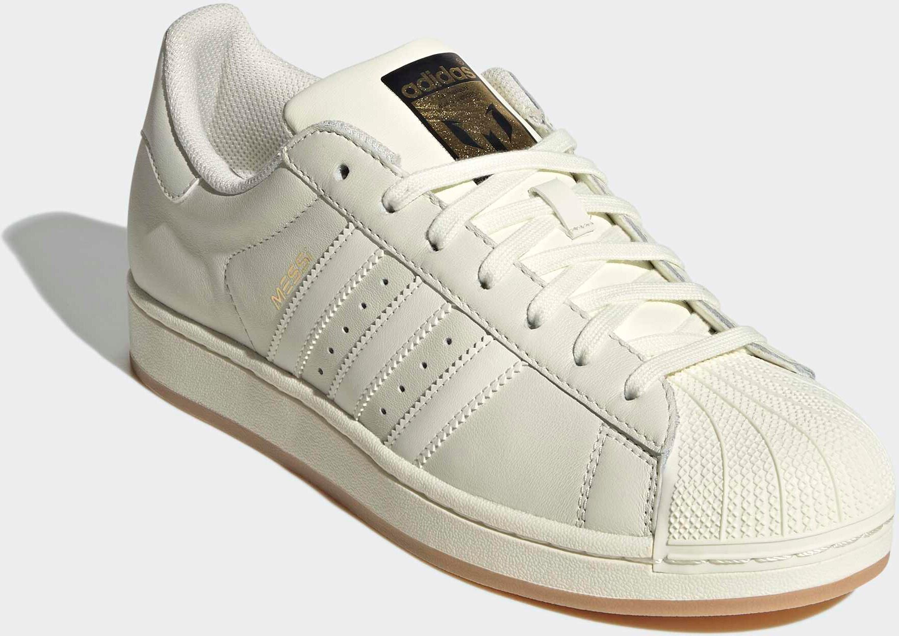 Sneaker ADIDAS PERFORMANCE "ADIDAS SUPERSTAR MESSI", Gr. 38, beige (ivory, ivory, gold metallic), Leder, Schuhe Sneaker ivory, ivory, gold metallic 38