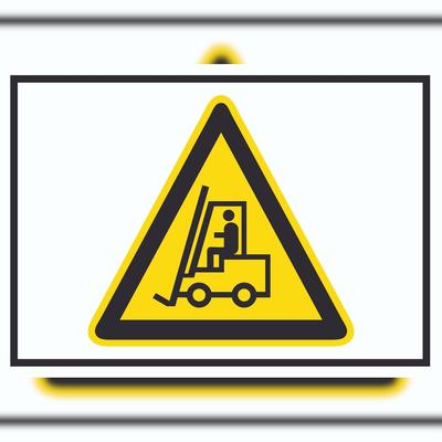 HB-Druck Vorsicht Flurförderfahrzeuge Symbol Schild A4