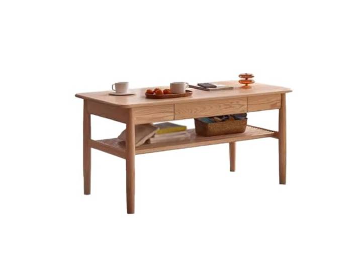 ksjdieunf Couchtisch Hoher Couchtisch aus massivem Holz, Wohnzimmer, hoher Teetisch, chinesischer Holz-Kleiner, einfacher Heim-Doppelschicht-Esstisch Tische for Wohnzimmer