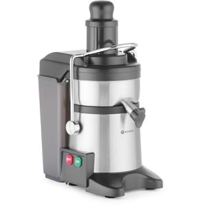 Hendi Entsafter Kompakt, 220238, Zentrifugalentsafter, 80 mm Einfüllöffnung, silber / schwarz, 500 Watt, 100 kg/h
