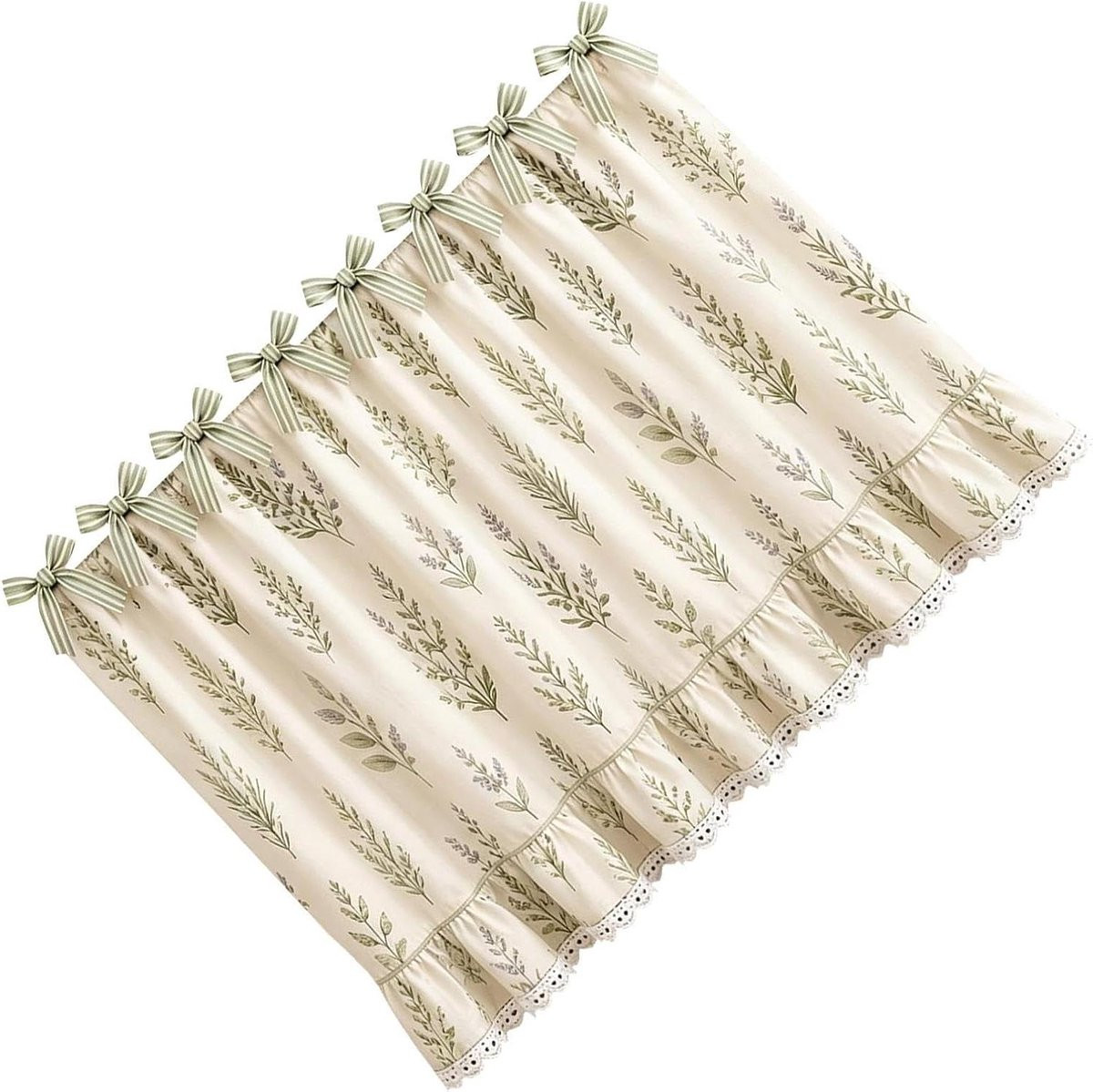 Wit Oven Gordijn Cover - Handgemaakte Rustieke Keukenrok Decoratie - 77 x 55 cm