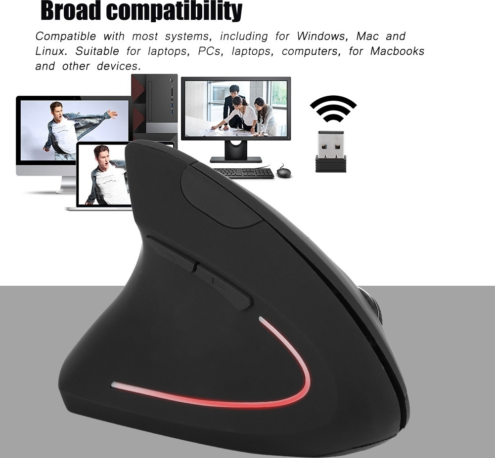 Cocosity Draadloze Optische Muis met 2,4 GHz voor Linkshandigen