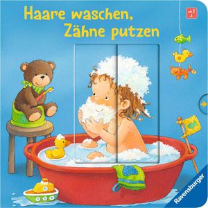 Ravensburger Spielbuch 42181, Haare waschen, Zähne putzen, ab 2 Jahre, Sachbuch mit Klappen