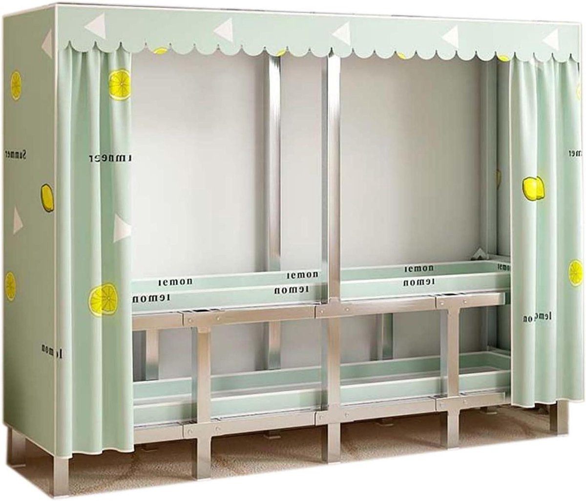 Opvouwbare kledingkast met stalen frame en stoffen organizer voor in de slaapkamer