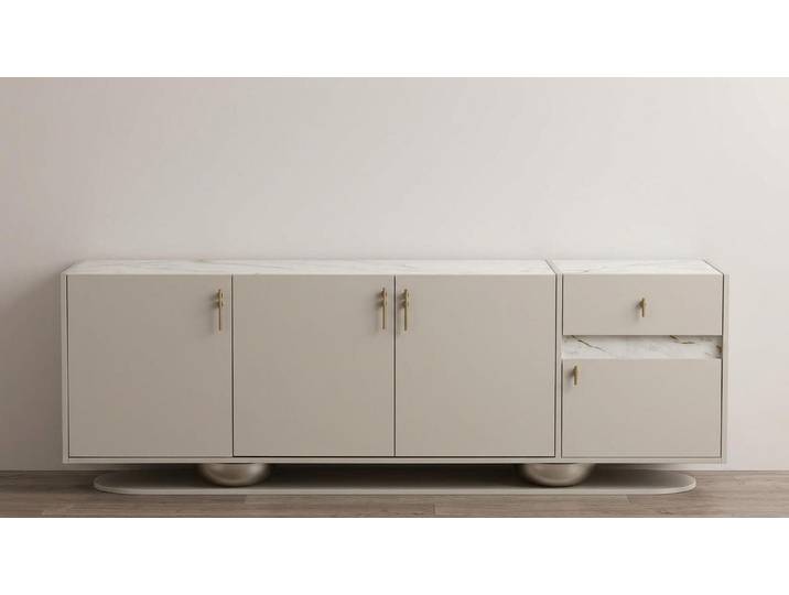 Xlmoebel Sideboard Beiges modernes Sideboard aus Holz – geräumig und stilvoll, Made in Europa