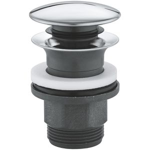 GROHE Ablaufgarnitur mit Druckstopfen, aus Metall, verchromt, für Waschbecken mit Überlauf, Push-Open-Funktion