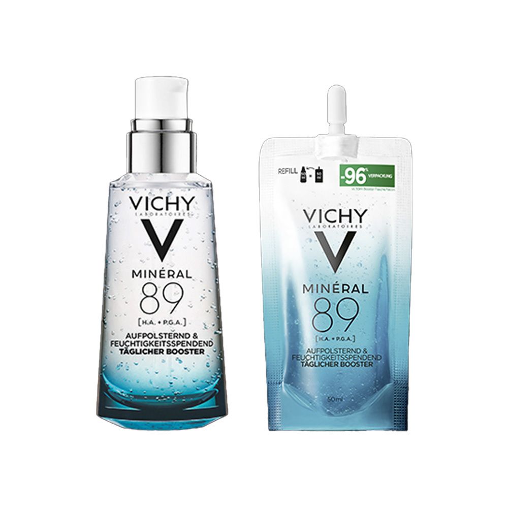 Vichy Minéral 89 Hyaluron-Boost + Refill Set 2x50 ml Elixier
