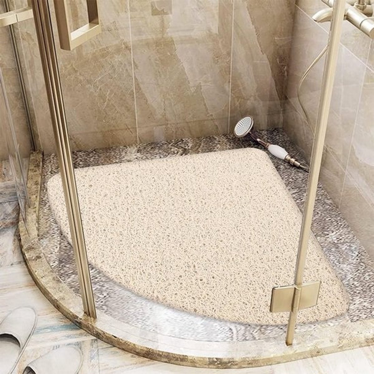 Kwadrant Antislip Douchemat Beige 53 x 53 cm