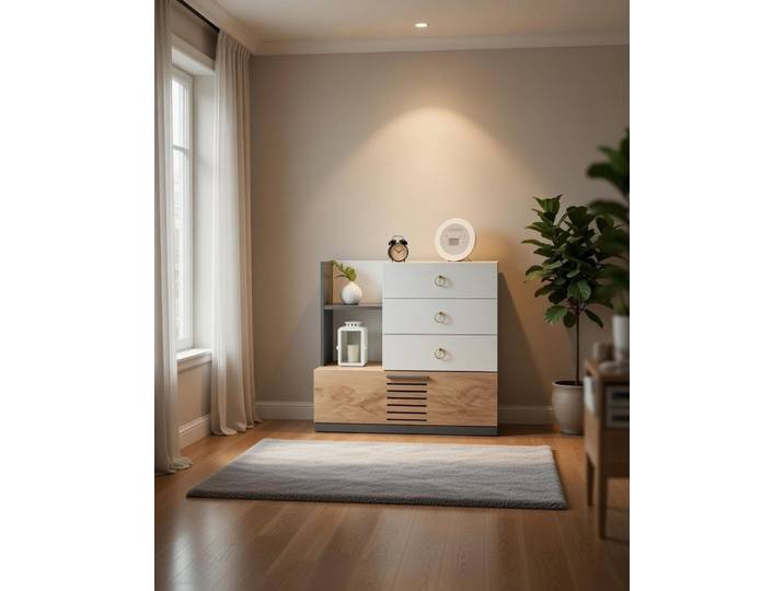 JVmoebel Kommode Kommode mit Holzdetails für mehr Stauraum im modernen Design, Made in Europa