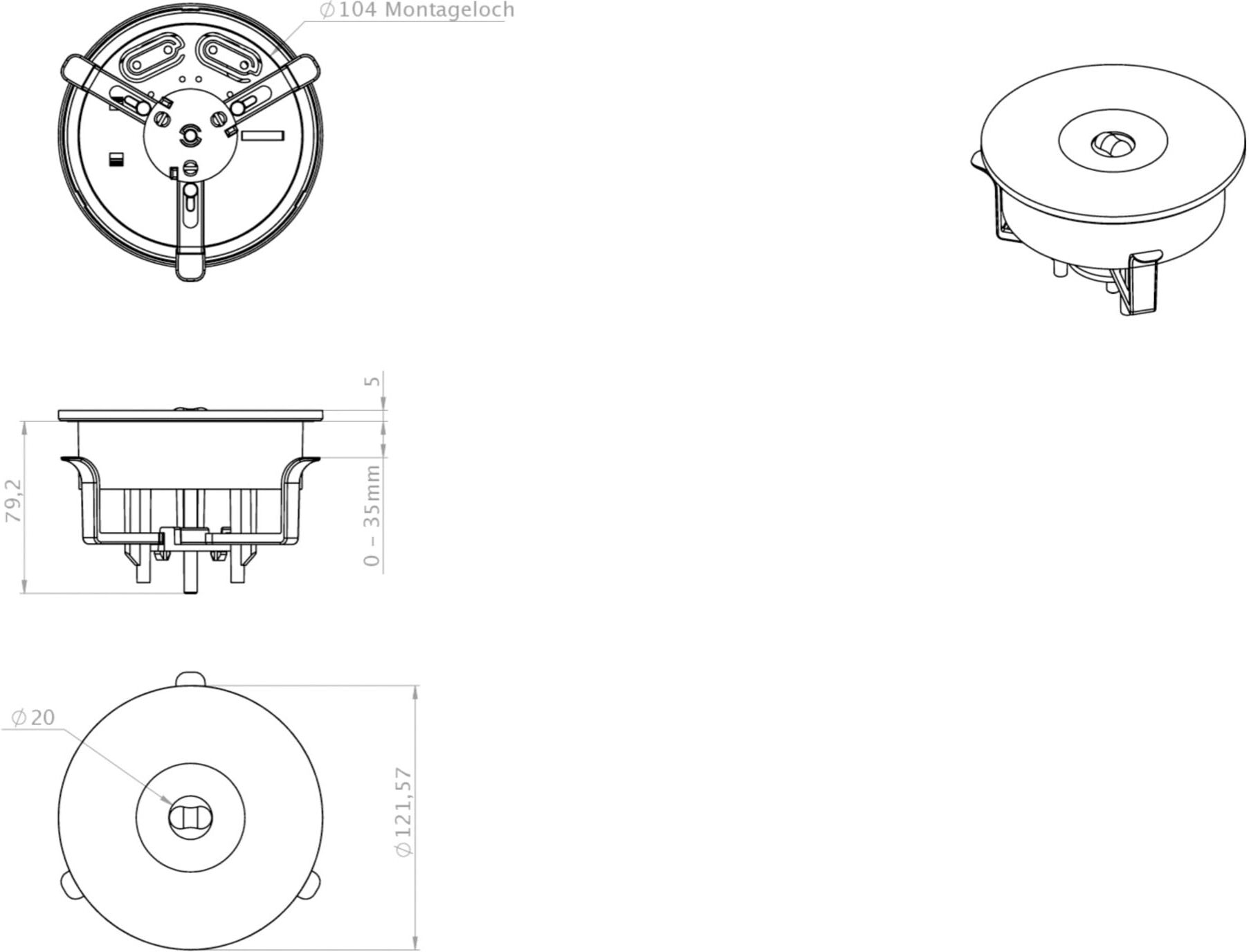 RP-Group LED-Sicherheitsleuchte Einbau Linsensystem ILEL423SC)