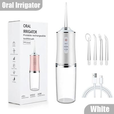 Uplifted Goods Oral Irrigator Portable Dental Water Flosser white