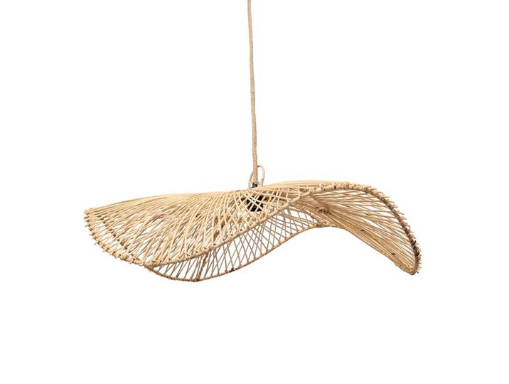 Suspension rotin diamètre 75cm beige