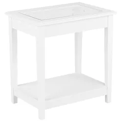 BEISTELLTISCH weiß Glas rechteckig 40/57 cm Attu