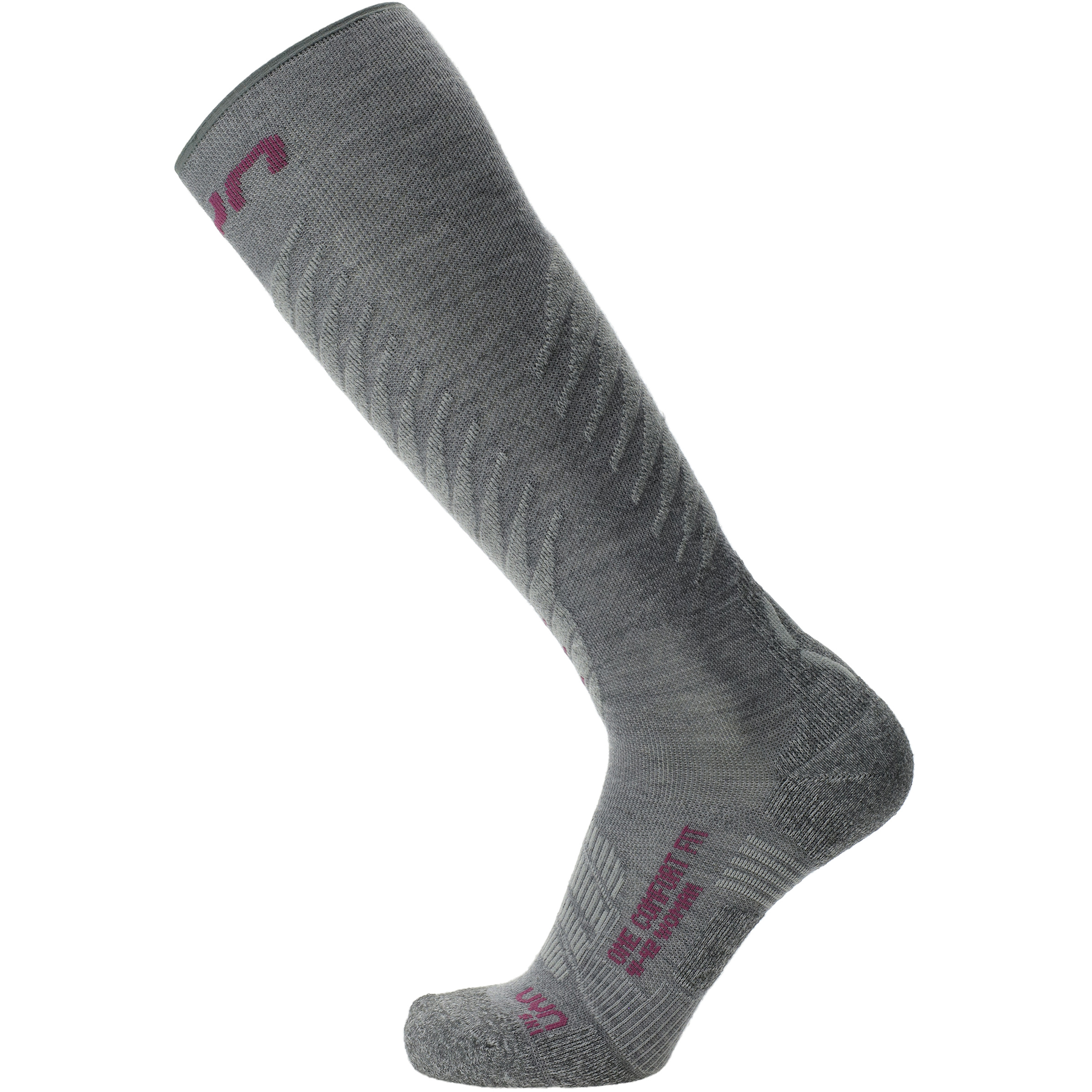 Uyn Ski One Comfort Fit Damen Skisocken grau Größe 39 Skifahren Elastisch Merinowolle