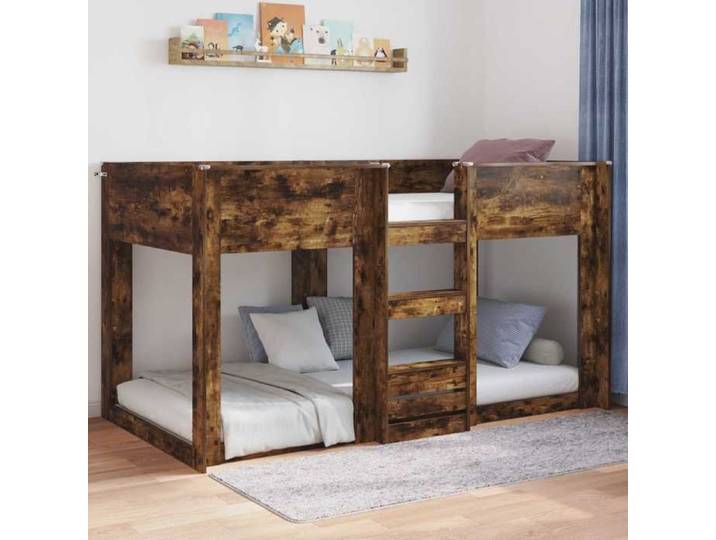 Lit adulte/enfant 80x200cm - VIDAXL - Cadre de lit - surélevé Chêne fumé Bois d'ingénierie L16095