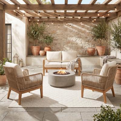 MDA Rugs Bali Collection Cream Diamond Indoor/Outdoor Area Rug