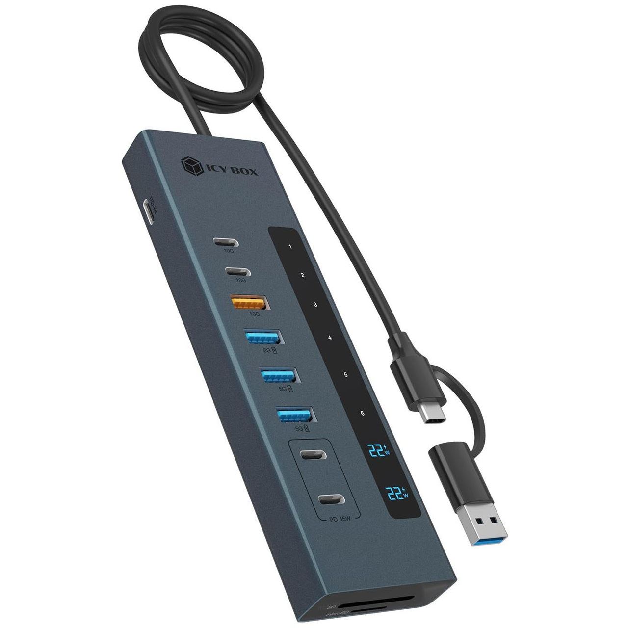 Icy Box 11-in-1 Hub IcyBox USB 3.2 mit Type-C & Kartenleser