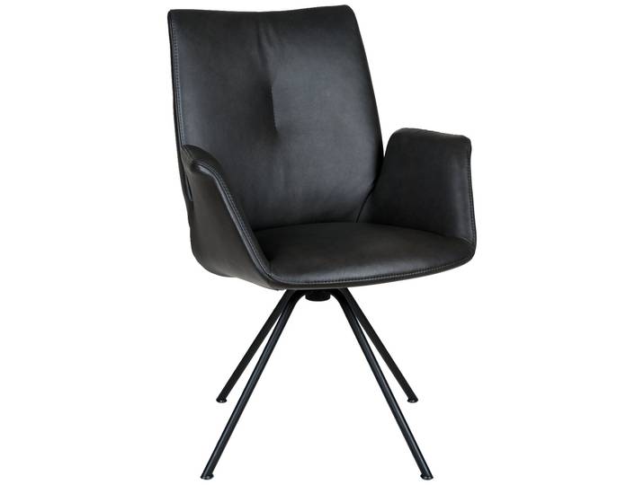 Dieter Knoll Sessel DERBY, anthrazit, Leder