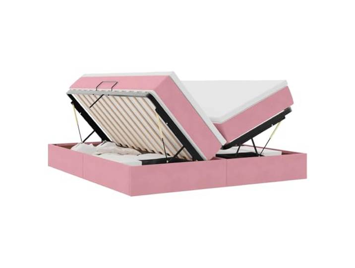 KKgypkn Samtbett mit Stauraum 180x200 Rosa, inklusive Matratze, mit hydraulischem Hebemechanismus und robustem Metallgestell, modernes Stauraumbett für Schlafzimmer