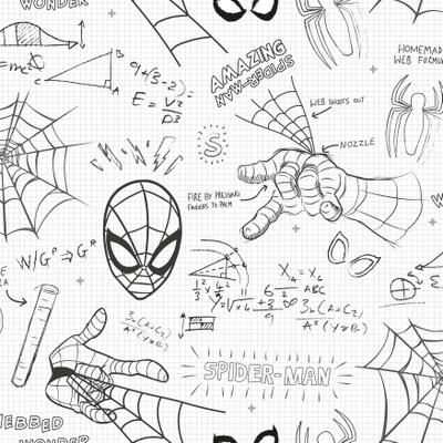 RoomMates-Spider-Man Superpowers Black and White Peel and Stick Wallpaper