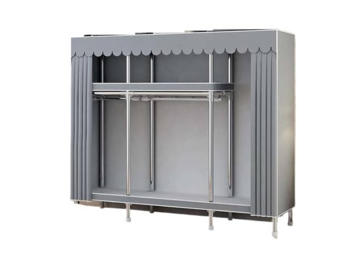 Einfacher Kleiderschrank mit Stahlrahmen, einfache Montage(Color-02-L145)