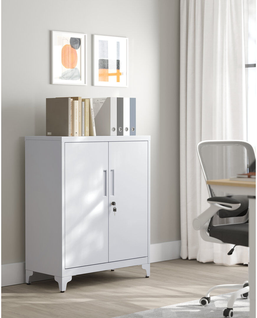 Borough Wharf Adelfina 80 cm W Filing Cabinet White