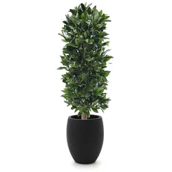 Designplants/Luca Lifestyle Lorbeer Säule Kunstpflanze (h:125 cm) mit Grigio Tall Balloon Blumentopf