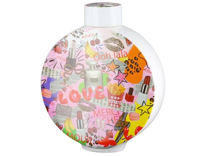 GILDE Deckelvase OOH LALA -Keramik - Popart Motiv - Rund - Mehrfarbig - Höhe 30cm x Breite 24cm - Dekovase