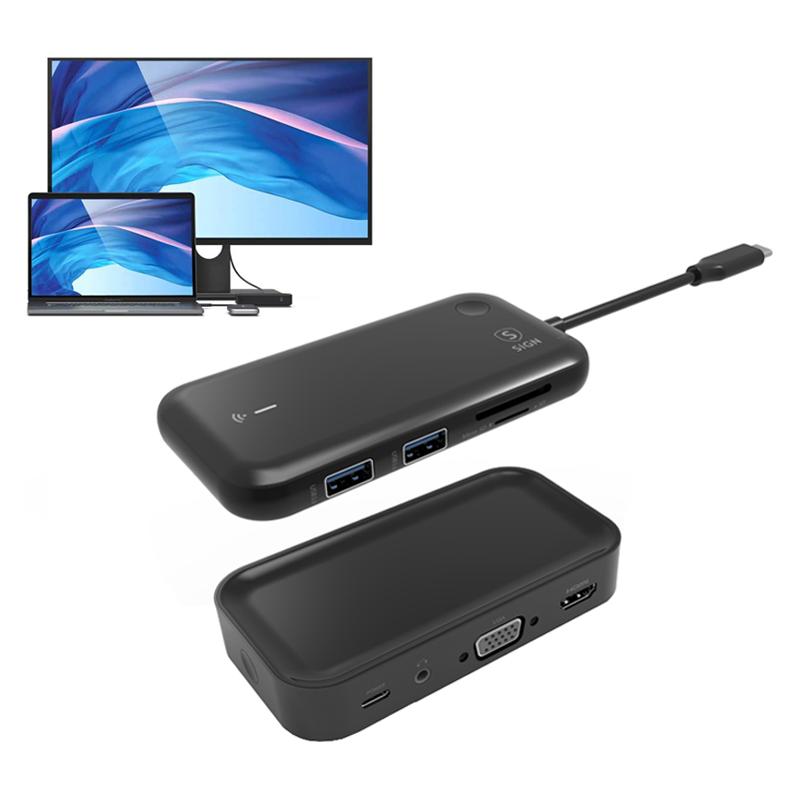 SIGN USB-C Hub + Bluetooth Receiver 10W, 1080P - Black (SN-TVBT01)