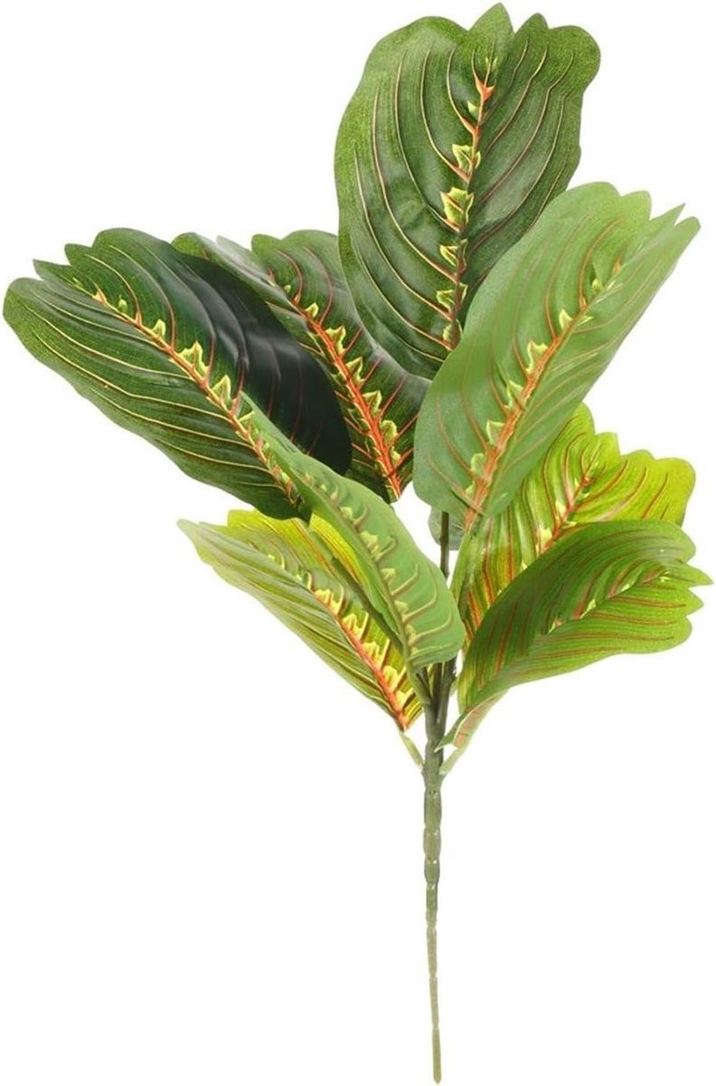 Kunstmatige Ficus Tak Banyan Groen met Levensechte Bladeren - 43 cm - Groen Paars