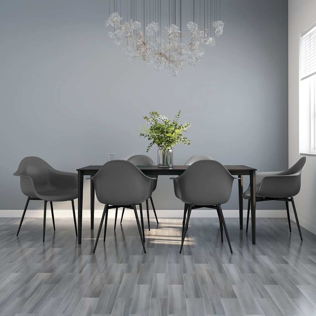 vidaXL Sillas de comedor 6 unidades gris PP Gris