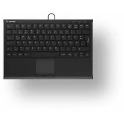 KeySonic KSK-5211ELU kabelgebundene Mini Tastatur mit Touchpad - QWERTZ DE - schwarz